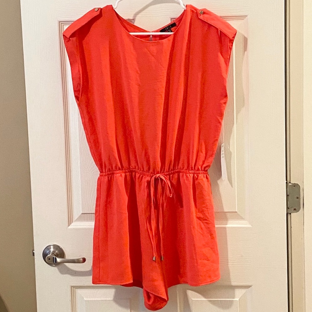 Iris Basics Coral Sleeveless Romper NWT